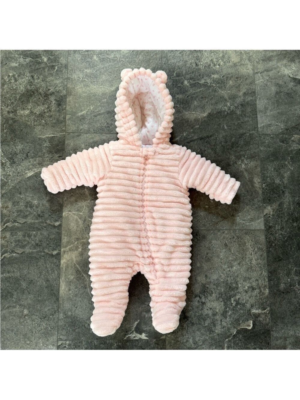 wonder nation Pink Onesie Zip Up Hoodie Girls 0-3 Months